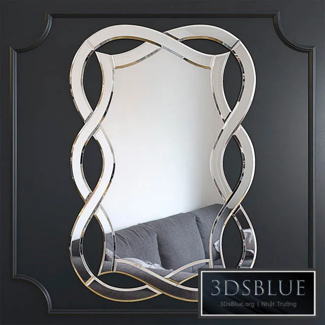 Mirror decorative with a figured mirror frame 17-0925 3DS Max - thumbnail 3