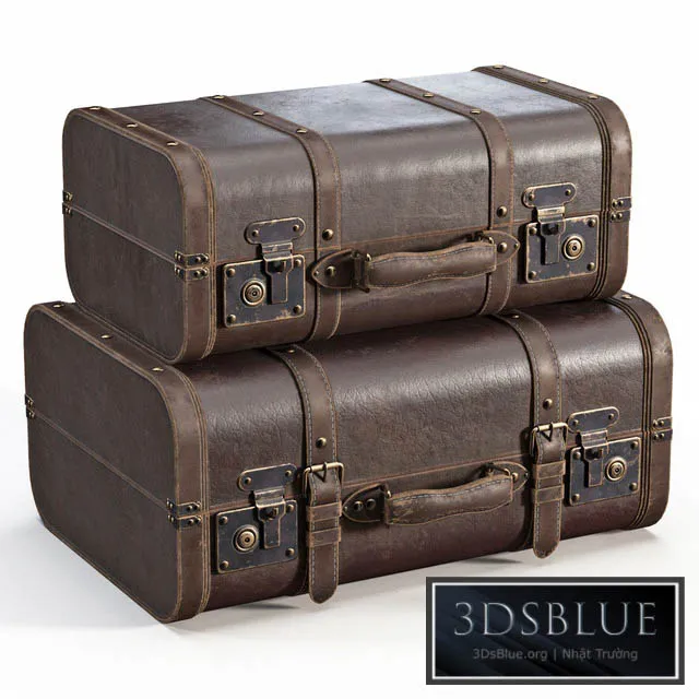 Brown Vintage Suitcases 3DS Max - thumbnail 3