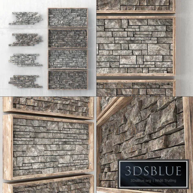 Built-in decorative panel made of bricks 3DS Max - thumbnail 3
