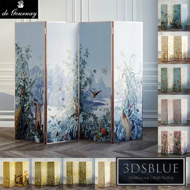 Screen covers with wallpaper De Gournay 3DS Max - thumbnail 3