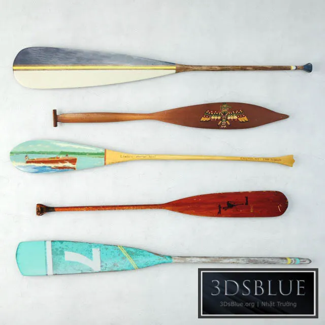 Vintage Oars and Paddles 3DS Max - thumbnail 3