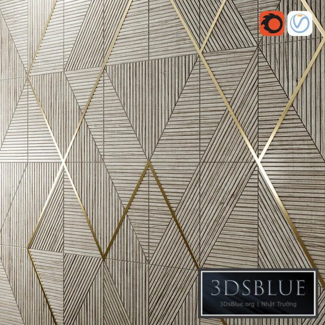 Decor wood panel 3DS Max - thumbnail 3