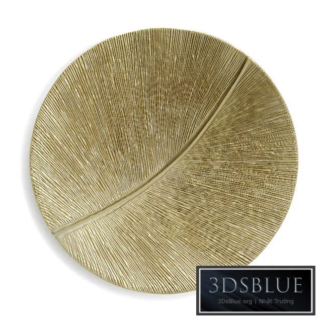 Round wall panel leaf curcle gold 3DS Max - thumbnail 3