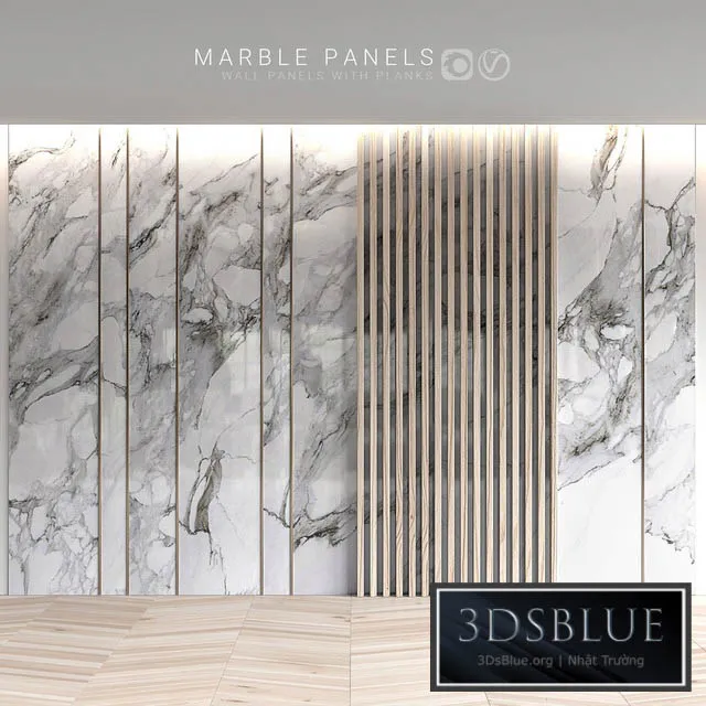 Marble panels with planks 3DS Max - thumbnail 3