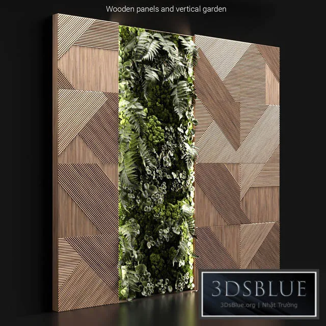 Wooden panels and vertical garden 2 3DS Max - thumbnail 3