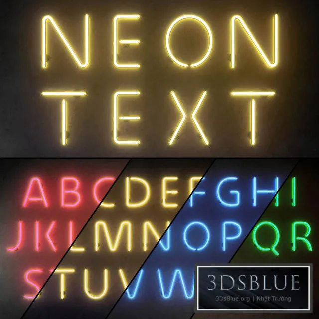 Light modules. Set 10. Neon Alphabet 3DS Max - thumbnail 3