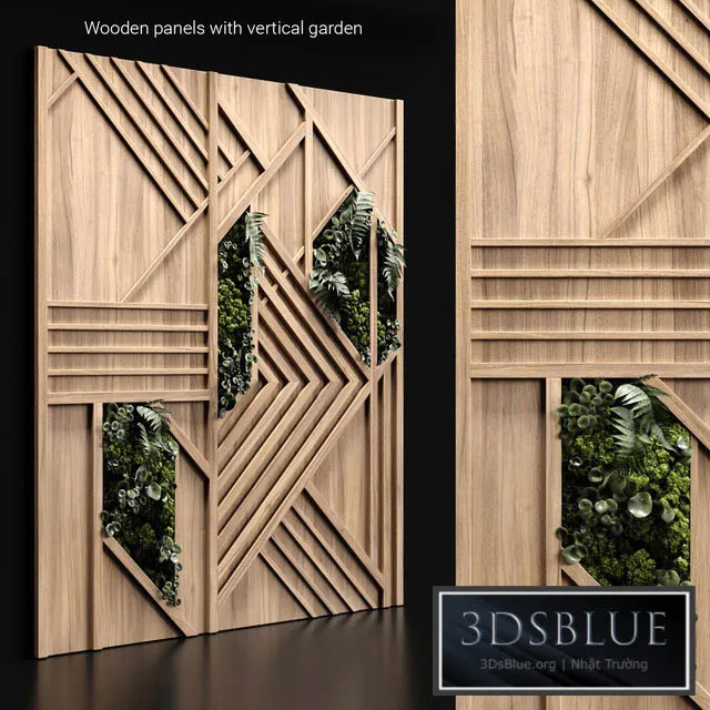 Wooden panels and vertical garden 3 3DS Max - thumbnail 3