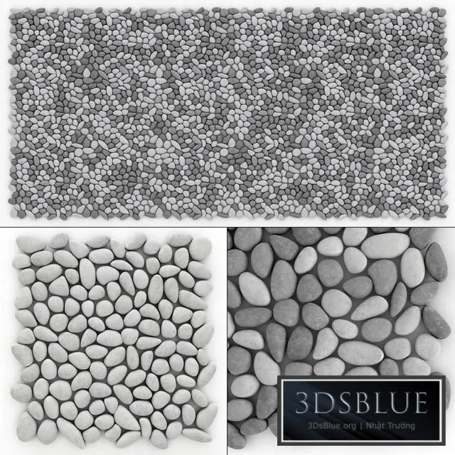 Panel pebble smooth Tile Bathroom n2 \/ Pebble panel for bathroom n2 3DS Max - thumbnail 3