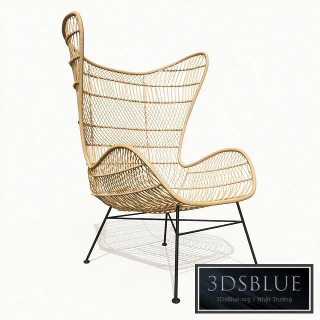 HKliving rattan egg chair natural bohemian 3DS Max - thumbnail 3