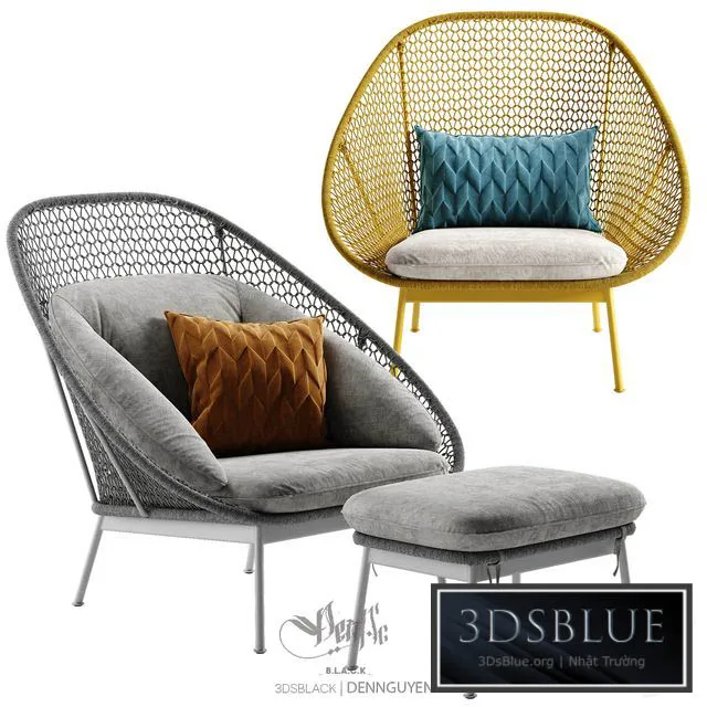 West elm paradise armchair 3DS Max - thumbnail 3