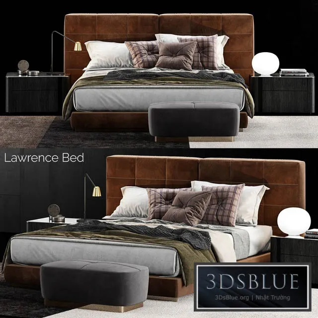 Minotti Lawrence Bed 4 3DS Max - thumbnail 3
