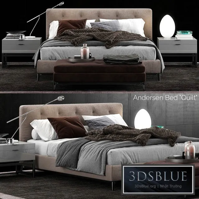 Minotti Andersen Bed Quilt 3DS Max - thumbnail 3