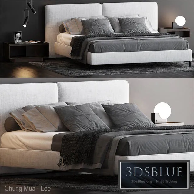 BED BY MINOTTI 8 3DS Max - thumbnail 3