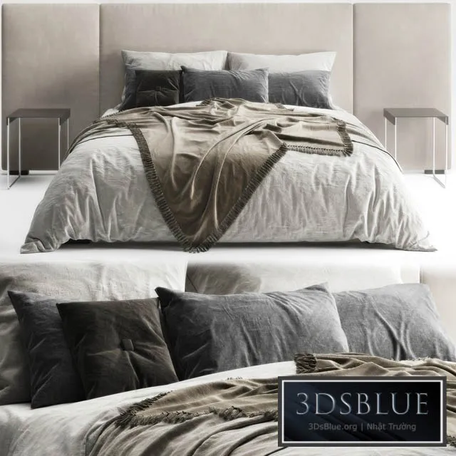 Restoration Hardware Modena Bed 3DS Max - thumbnail 3