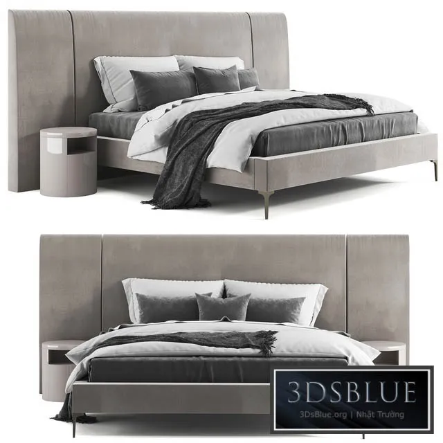 West Elm Andes Wide Bed 3DS Max - thumbnail 3