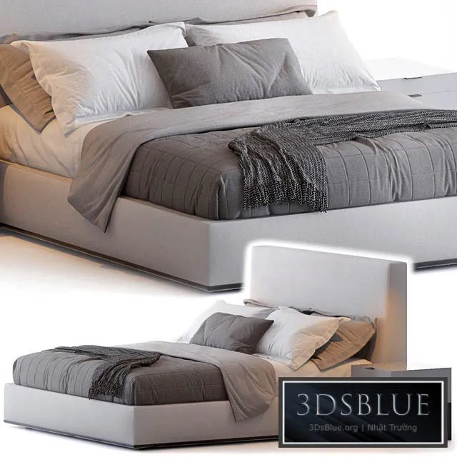 POWELL BED BY MINOTTI 3DS Max - thumbnail 3