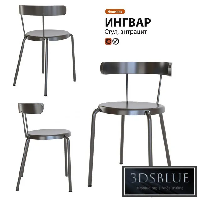 Chair IKEA Ingvar 3DS Max - thumbnail 3