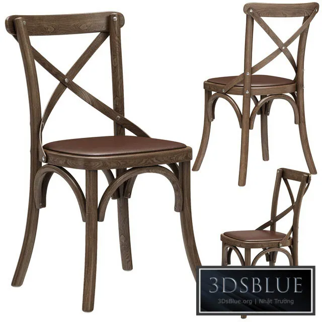 Restoration Hardware Madeleine Leather Side Chair 3DS Max - thumbnail 3