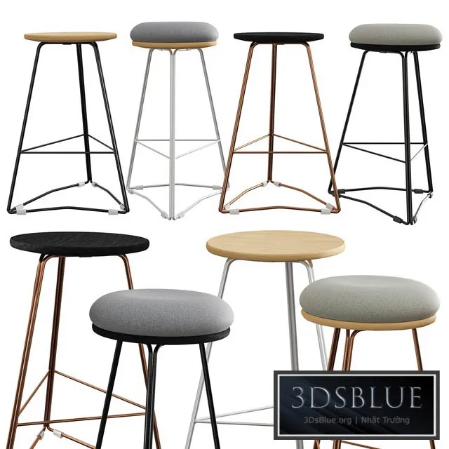 TRI650 Soft Top Stool by Hunt Furniture 3DS Max - thumbnail 3