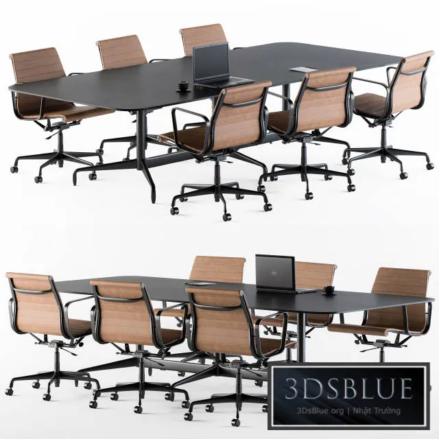 Meeting Table with office chair 3DS Max - thumbnail 3
