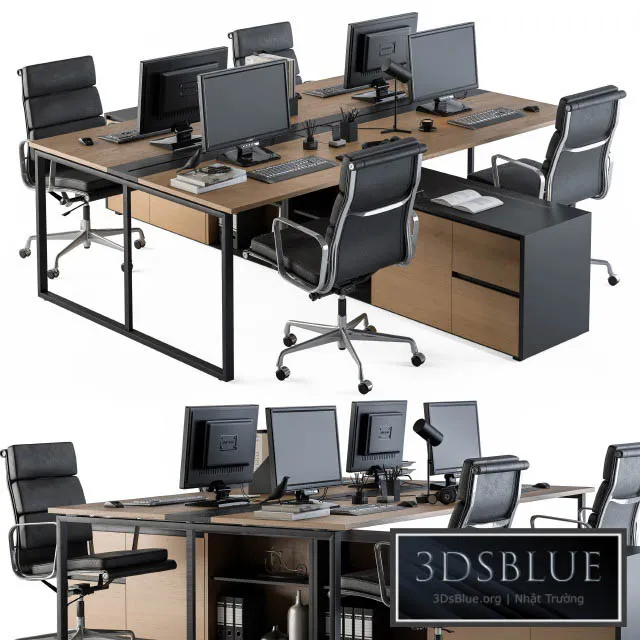 Office Furniture – employee Set 13 3DS Max - thumbnail 3