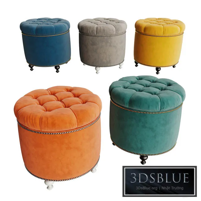 Soft padded stool Grosseto 3DS Max - thumbnail 3