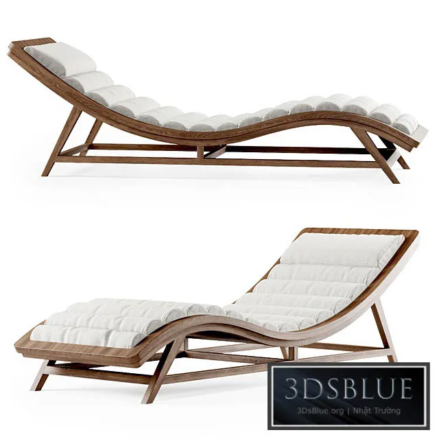 Wooden chaise lounge 3DS Max - thumbnail 3