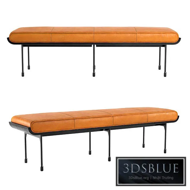 CB2 Juneau Leather And Metal Bench 3DS Max - thumbnail 3