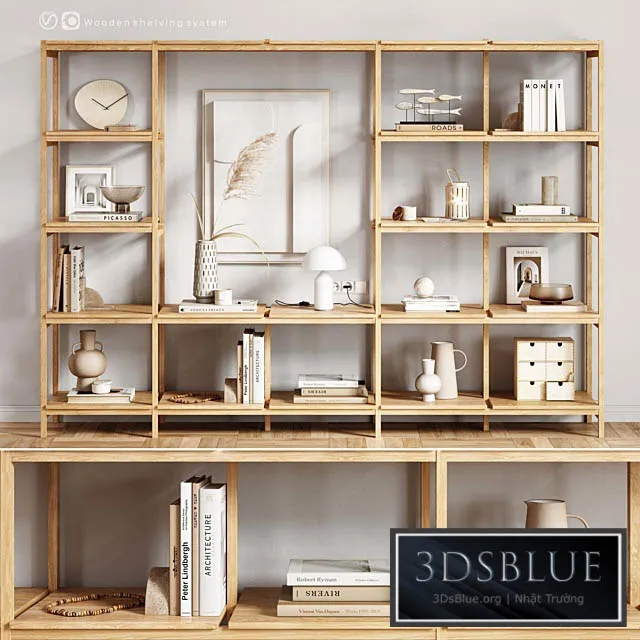 Wooden_Shelving_and_decor 3DS Max - thumbnail 3