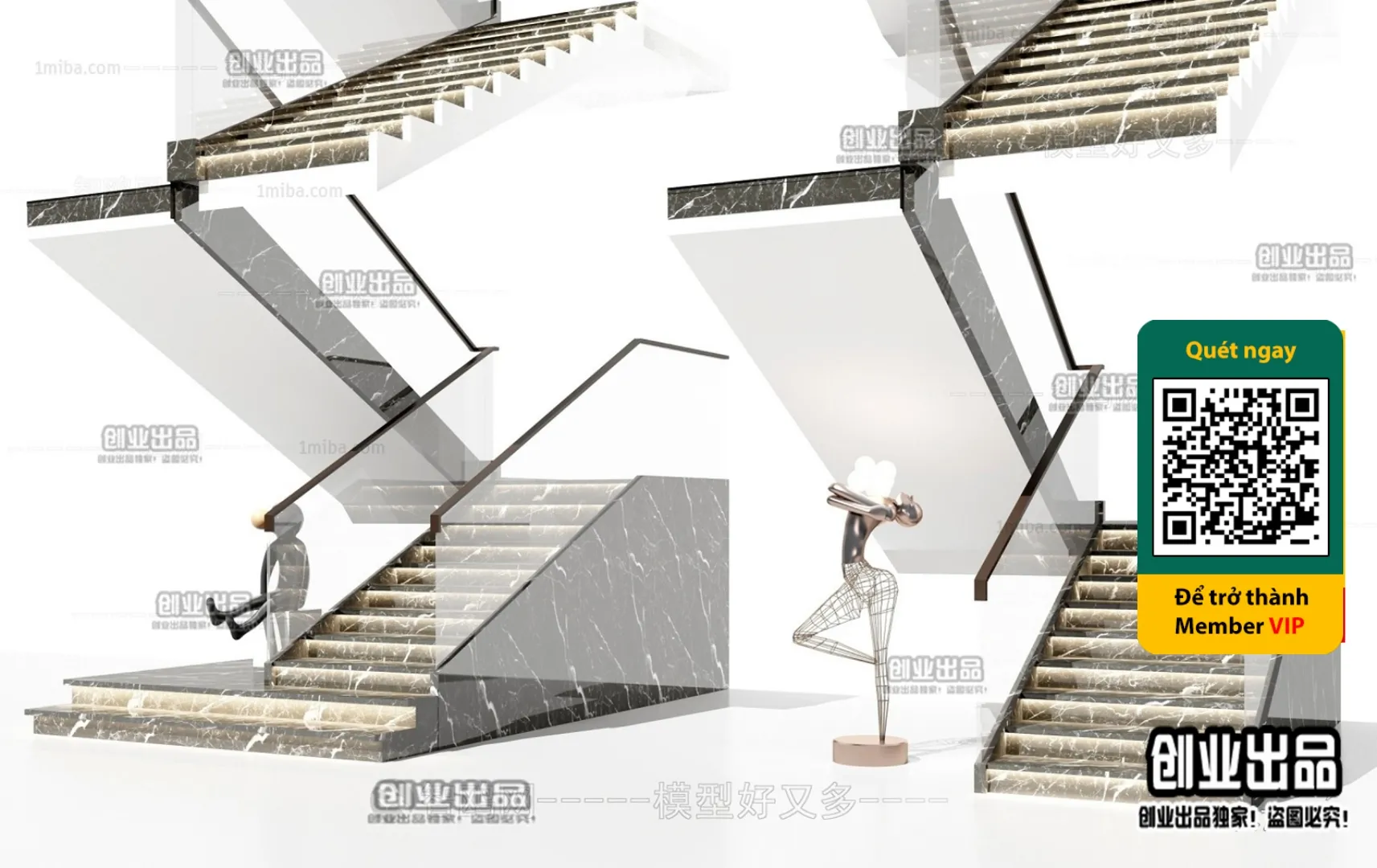 3DS MAX – STAIR – VRAY / CORONA – 3D MODEL – 4493