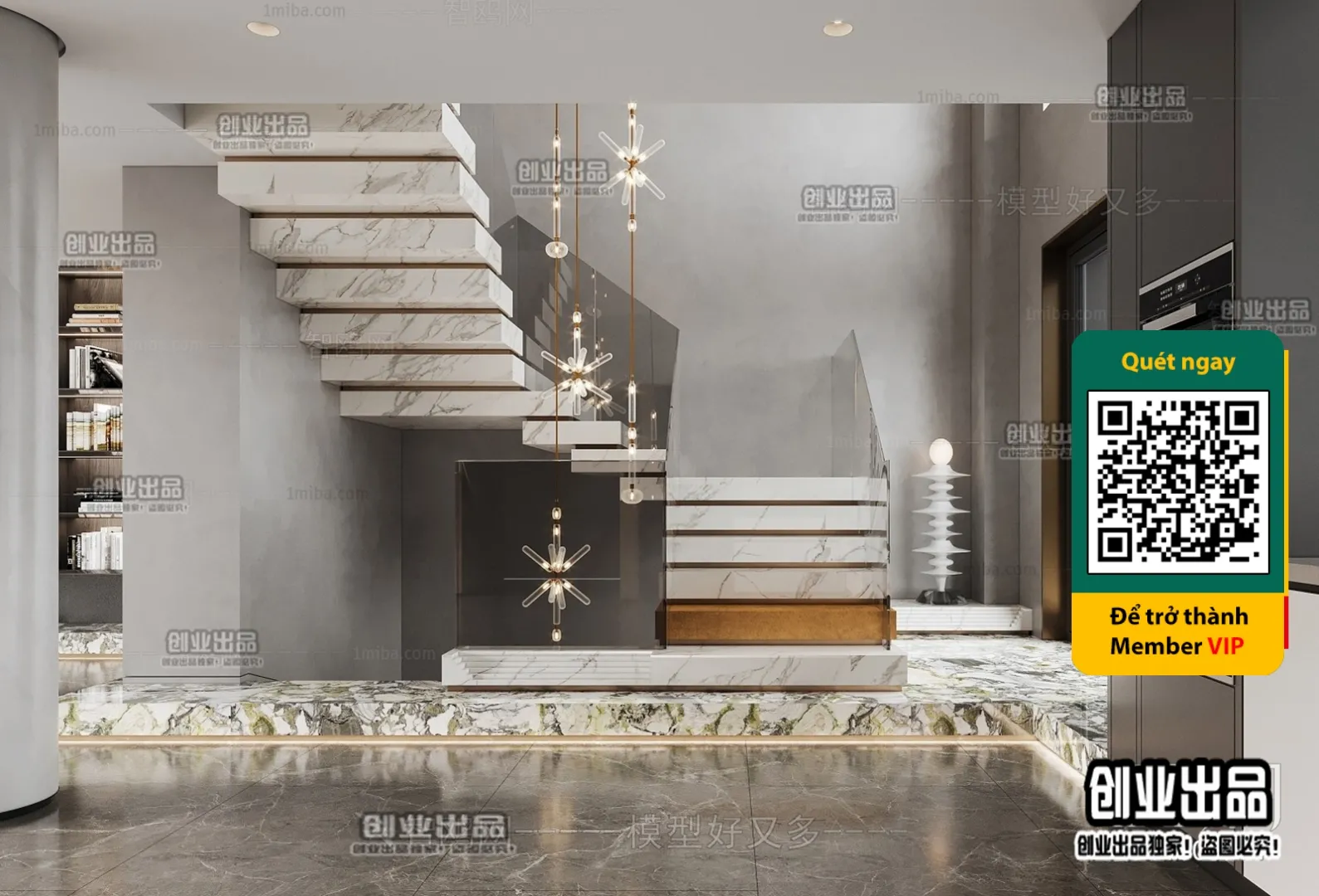 3DS MAX – STAIR – VRAY / CORONA – 3D MODEL – 4497