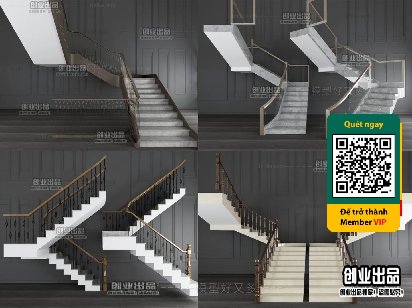3DS MAX – STAIR – VRAY / CORONA – 3D MODEL – 4505