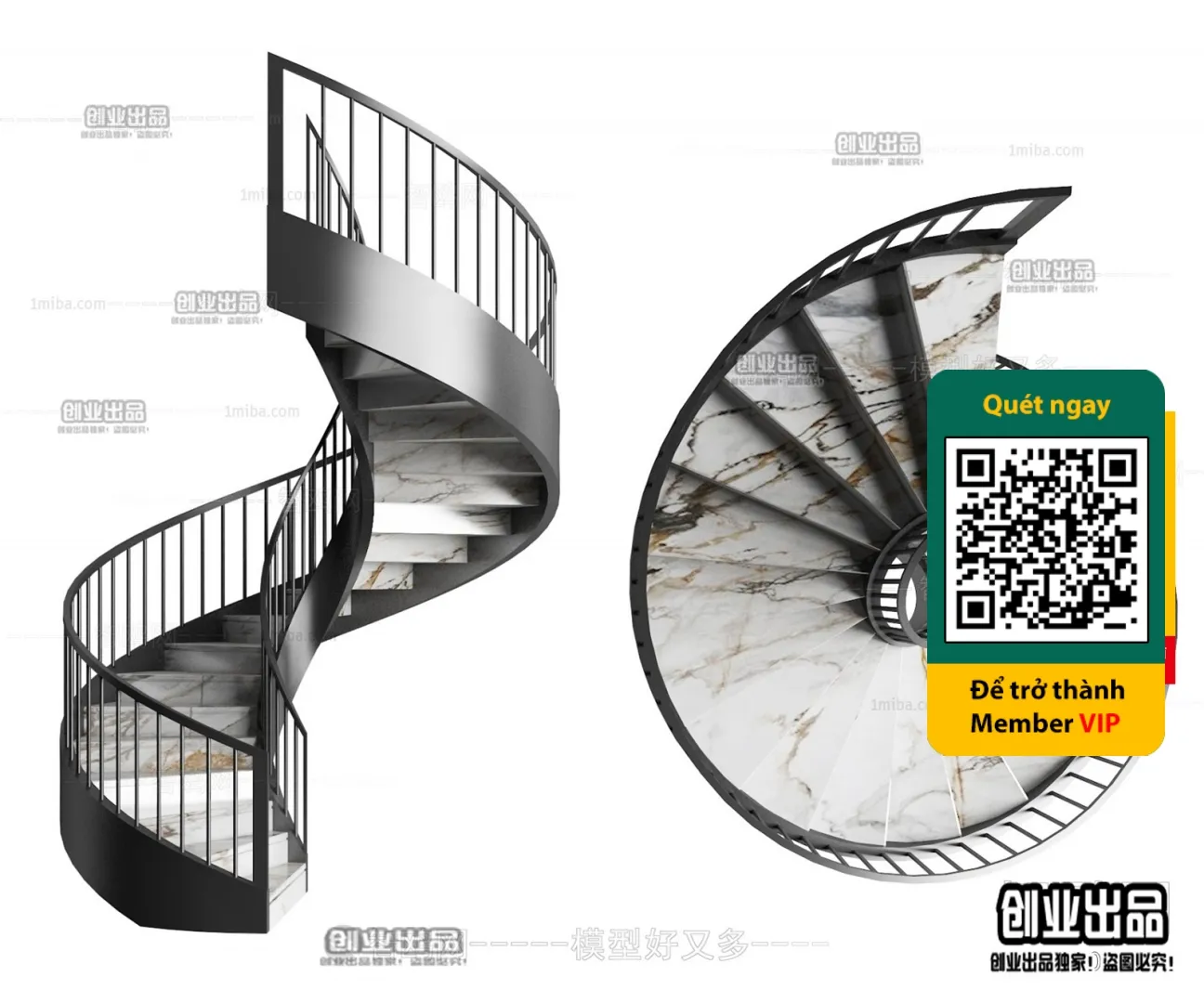 3DS MAX – STAIR – VRAY / CORONA – 3D MODEL – 4507