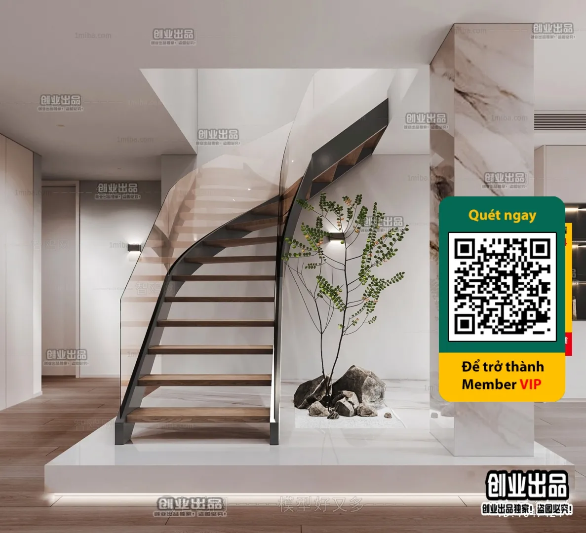 3DS MAX – STAIR – VRAY / CORONA – 3D MODEL – 4515