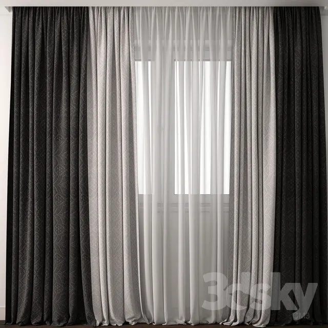 3DSKY MODELS – CURTAIN 3D MODELS – 042