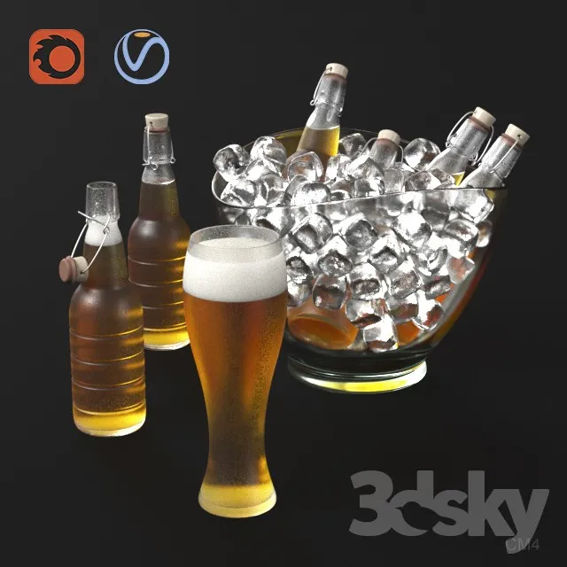 Beer and ice 3DS Max - thumbnail 3