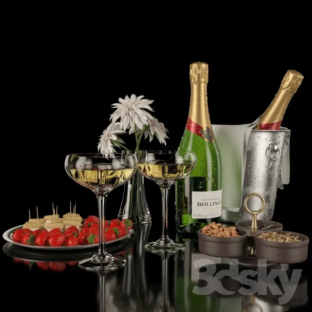 Bollinger Champagne Set 3DS Max - thumbnail 3