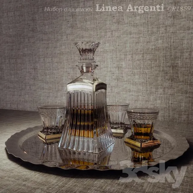 Set for whiskey Linea Argenti CR1859 3DS Max - thumbnail 3