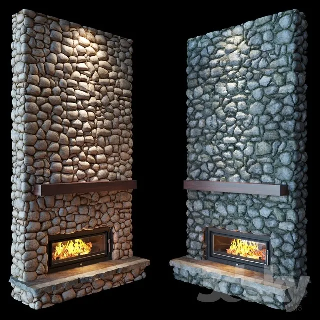 Fireplace (stone) 3DS Max - thumbnail 3