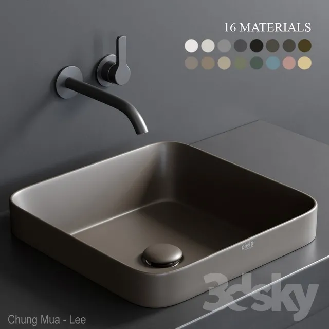 Ceramica Cielo Enjoy 40 Rectangular Washbasin 3DS Max - thumbnail 3