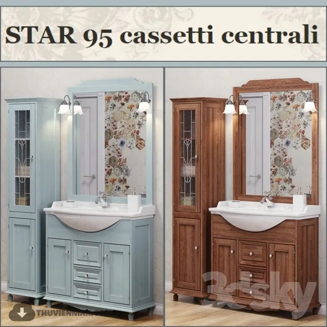 Bathroom furniture STAR 95 cassetti centrali 3DS Max - thumbnail 3