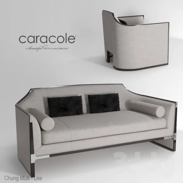 Sofa and armchair Caracole Simply Put 3DS Max - thumbnail 3