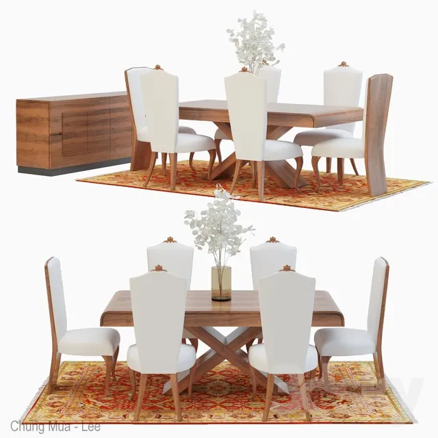 Christopher Guy Dining Table Set 2 3DS Max - thumbnail 3