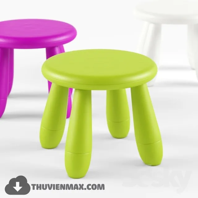 Table + Chair Childroom 3D Models – 003