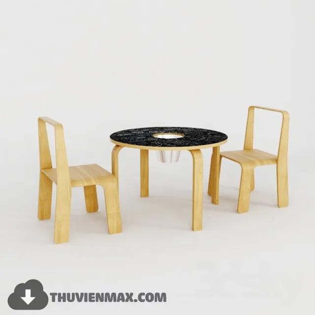 Table + Chair Childroom 3D Models – 009