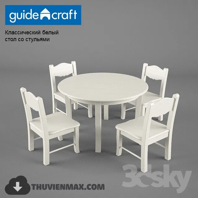 Table + Chair Childroom 3D Models – 024