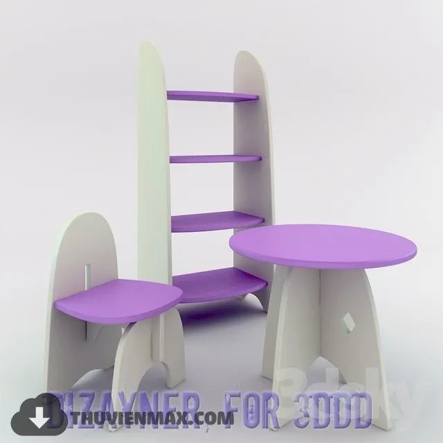 Table + Chair Childroom 3D Models – 032