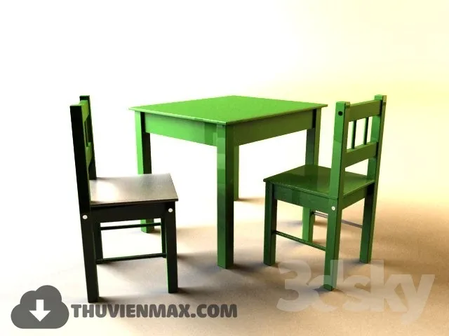Table + Chair Childroom 3D Models – 045