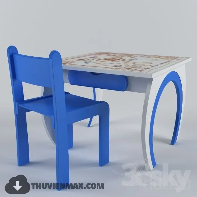 Table + Chair Childroom 3D Models – 058