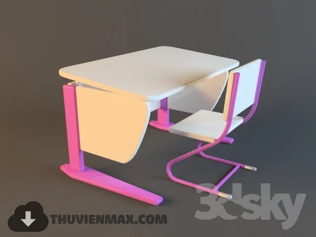 Table + Chair Childroom 3D Models – 060